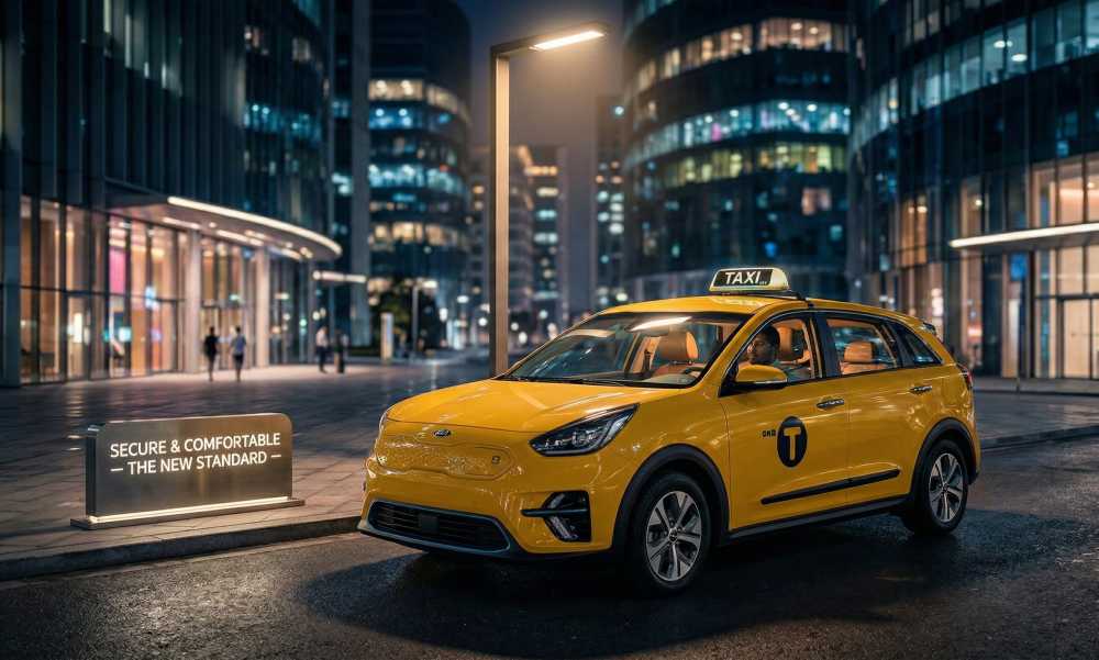 Taxi in city